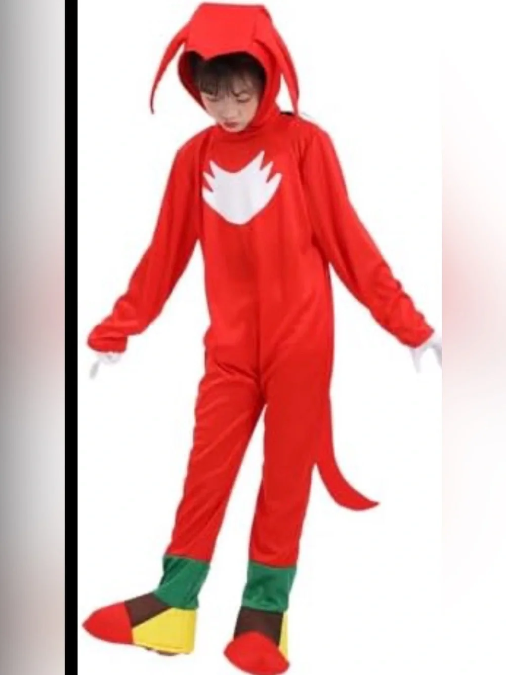 NWT Knuckles Sonic Hedgehog Halloween Costume Cosplay Hat & Gloves